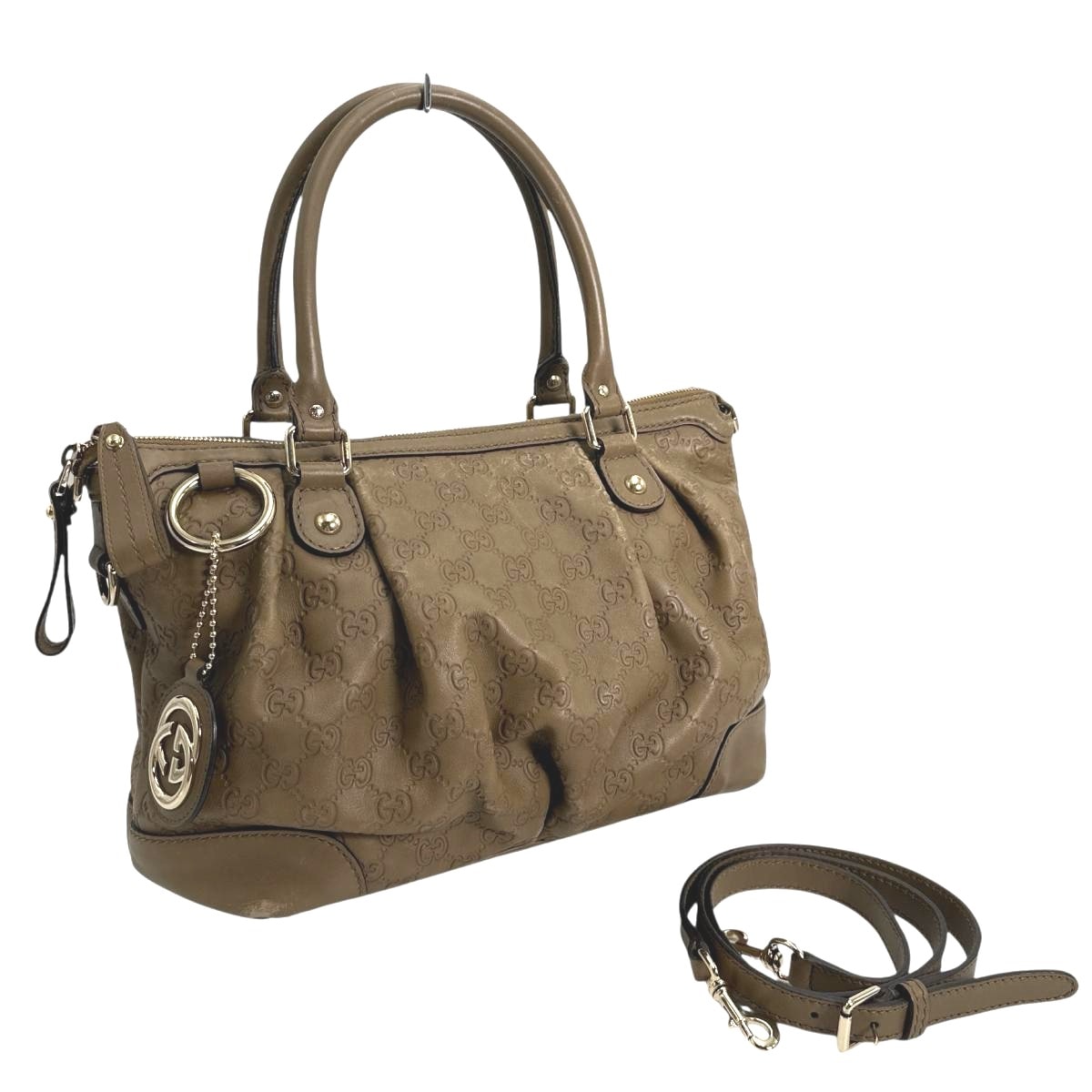 247902 スーキー グッチシマ ハンドバッグ ブラウン