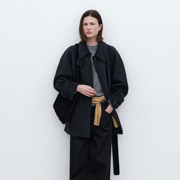 KNIT SET BALMACCAN HANDMADE HALF COAT(CT-1453)