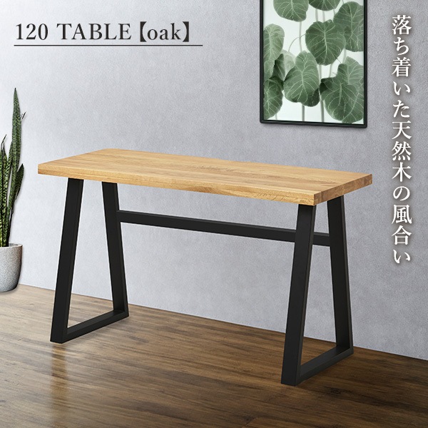 テーブル 120cm デスク 作業台 PCデスク ワークデスク 机 天然木 オーク コードスリット アジャスター 木製天板 ラバーウッド 25,350円