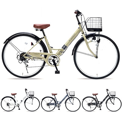 MYPALLAS 折畳シティサイクル 26インチ シマノ６段変速 肉厚チューブ LEDダイナモライト MC507 VALORE
