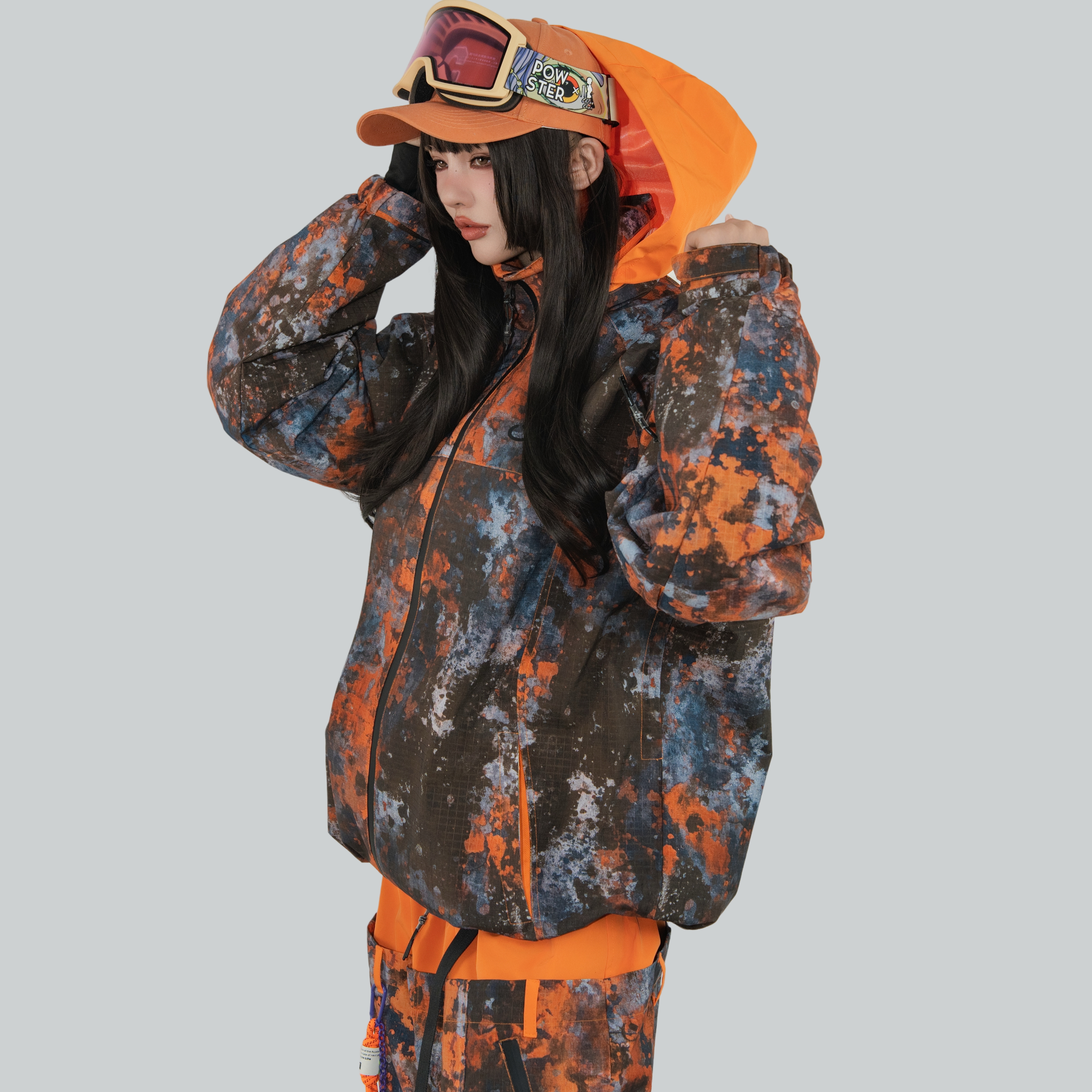 1-3日出荷スノーボードウェア 2025 2026 落日 オレンジ スノパンツ 3L スノウェア レディース スキーウェア スノボウェア コート スキー