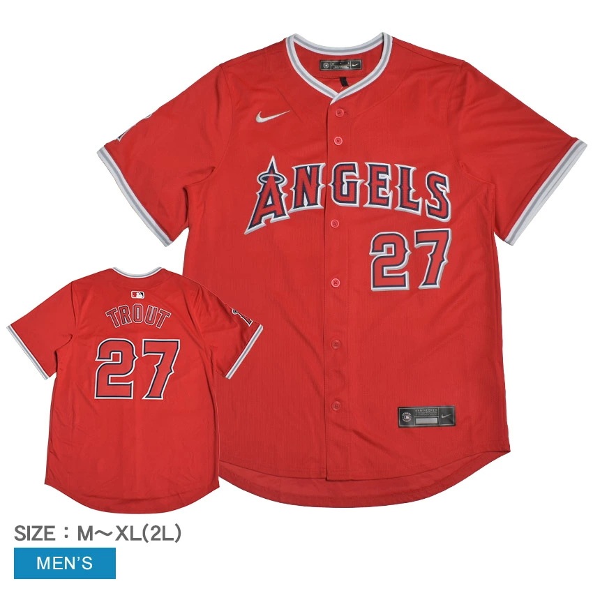 マイクトラウト ロサンゼルスエンゼルス ユニフォームシャツ 半袖 ボタン チームロゴ 野球 Limited Mens Jersey ANA4 Angels Alt T7LM-ANA4-AN9-JX