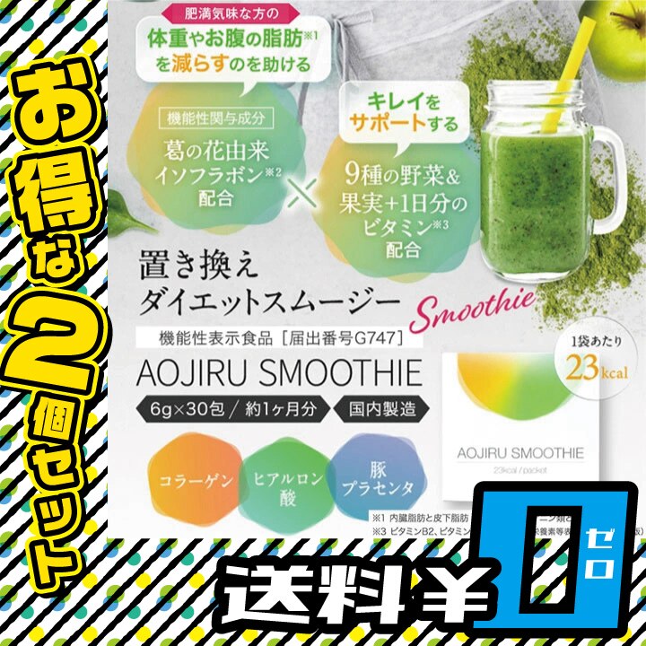 高品質の激安 青汁スムージー AOJIRU 2個セット 機能性表示食品 SMOOTHIE 青汁・ケール飲料