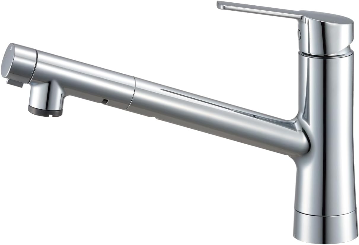 SANEI サンエイ シングルワンホールスプレー混合栓 IENIシリーズ イエニ 水流切替 引き出しホース 節約 上面施工 お手入れ簡単 一般地用 K87122ETJV 20,973円