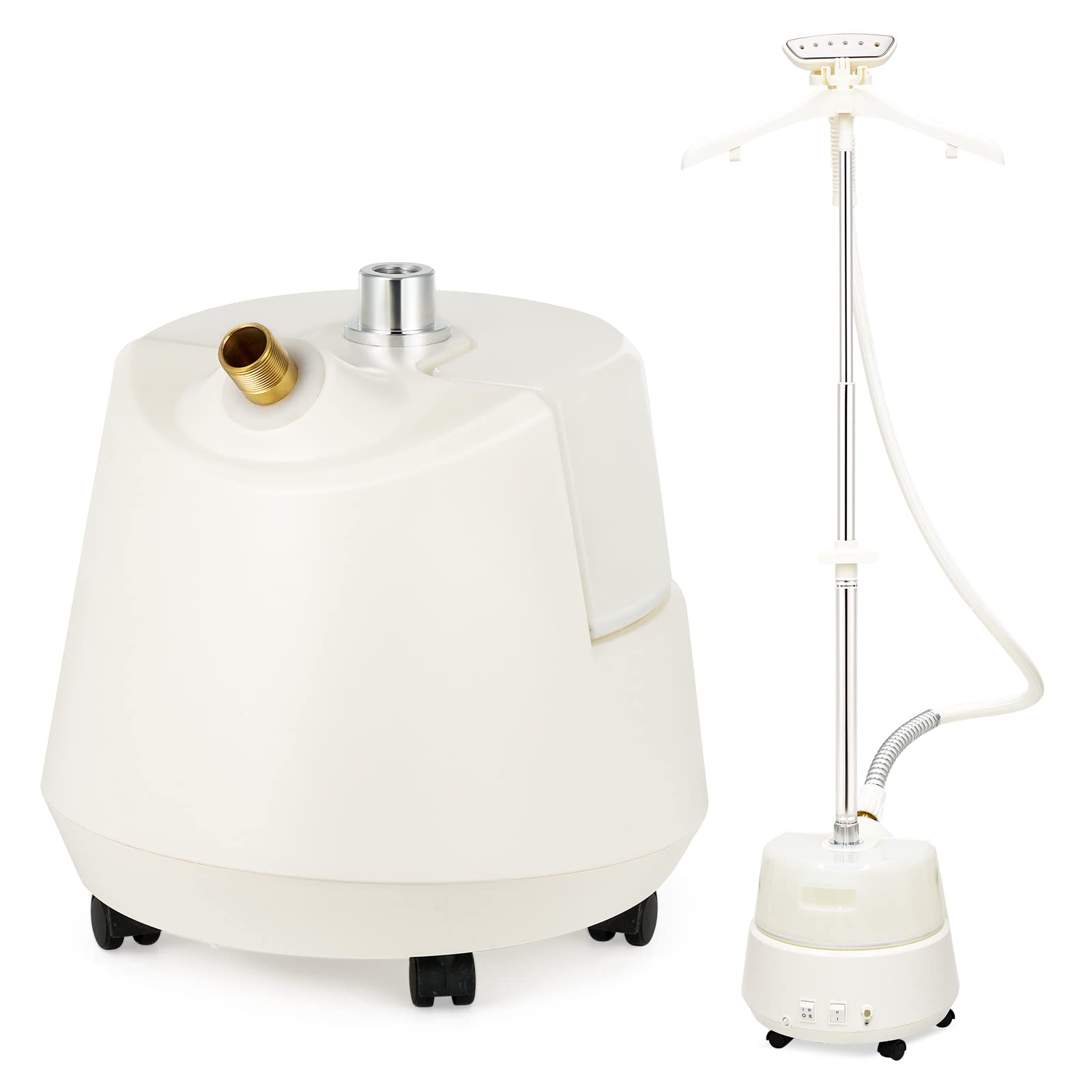 Hapyvergo ハンガースチーマー 衣類スチーマー スチームアイロン 電気湯のし器 1500W作動 ハンガーにかけたまま 3L大容量タンク 2段階スチーム コード付き 置型 腕が楽 省スペース ハ