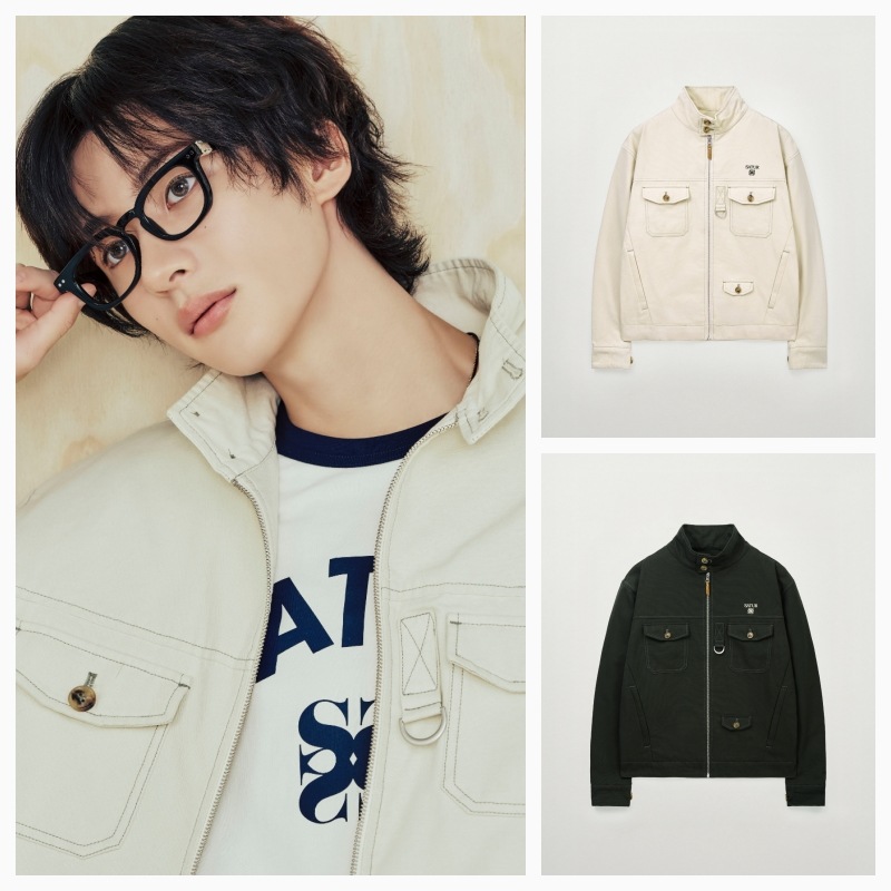 【SATUR】26SS [RIIZEs Pick] HIGH NECK WORKWEAR JUMPER : 2COLORS