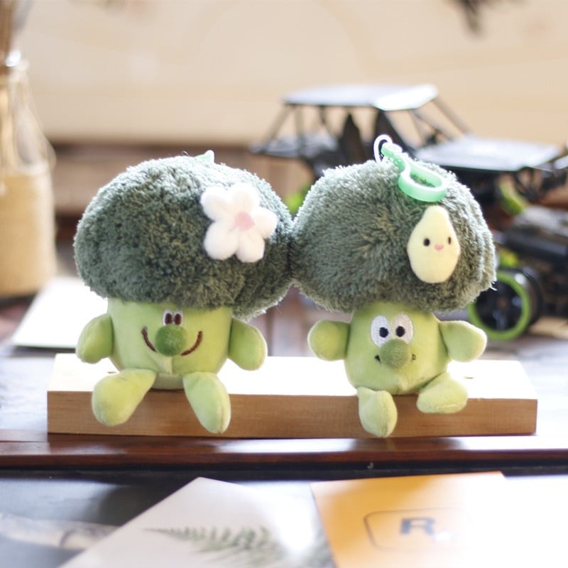 Ins かわいい野菜ブロッコリーペンダントぬいぐるみ人形クリエイティブバッグオーナメントキーホルダー人形