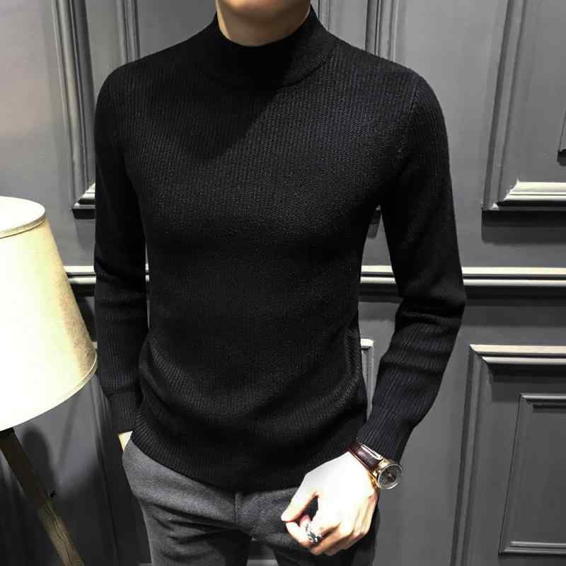 メンズ ファッション 服 男性用 オシャレ シンプル 大人 かっこいい 大きいサイズ ストリート 紳士服 ハーフ タートルネックセーター スリムフィット ミッド カラー 長袖 セーター カジュアル ビ