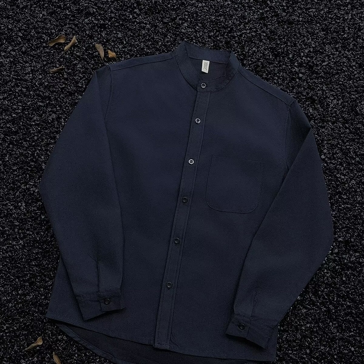 のレトロなレイジースタンドカラー長袖シャツメンズルーズカジュアル高級ヤッピーシャツ