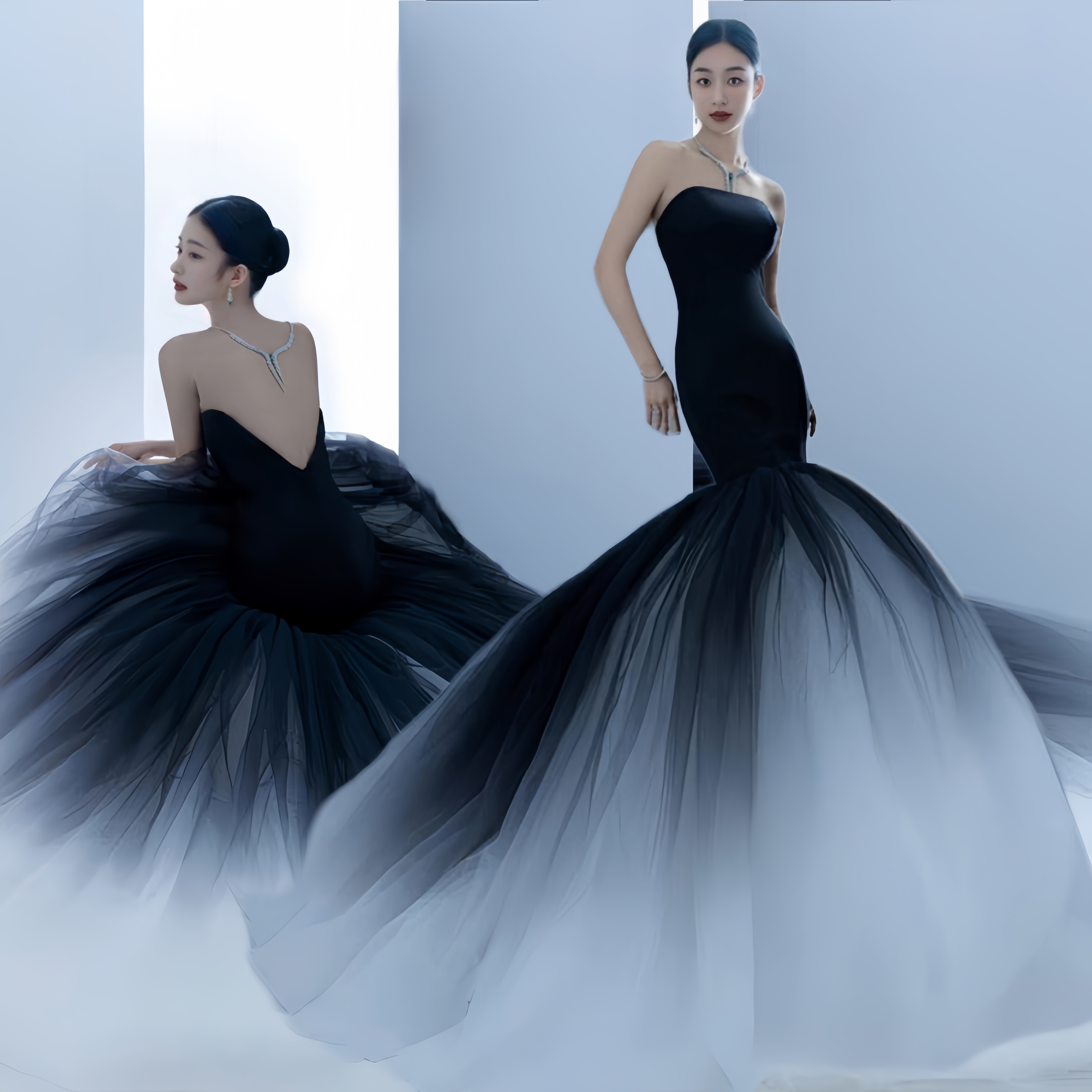 ウェディングドレス ブラック二次会 パーティードレス マーメイドテール レース タキシード 花嫁 海外挙式 お呼ばれドレス フォト 披露宴演奏会用ドレス 発表会