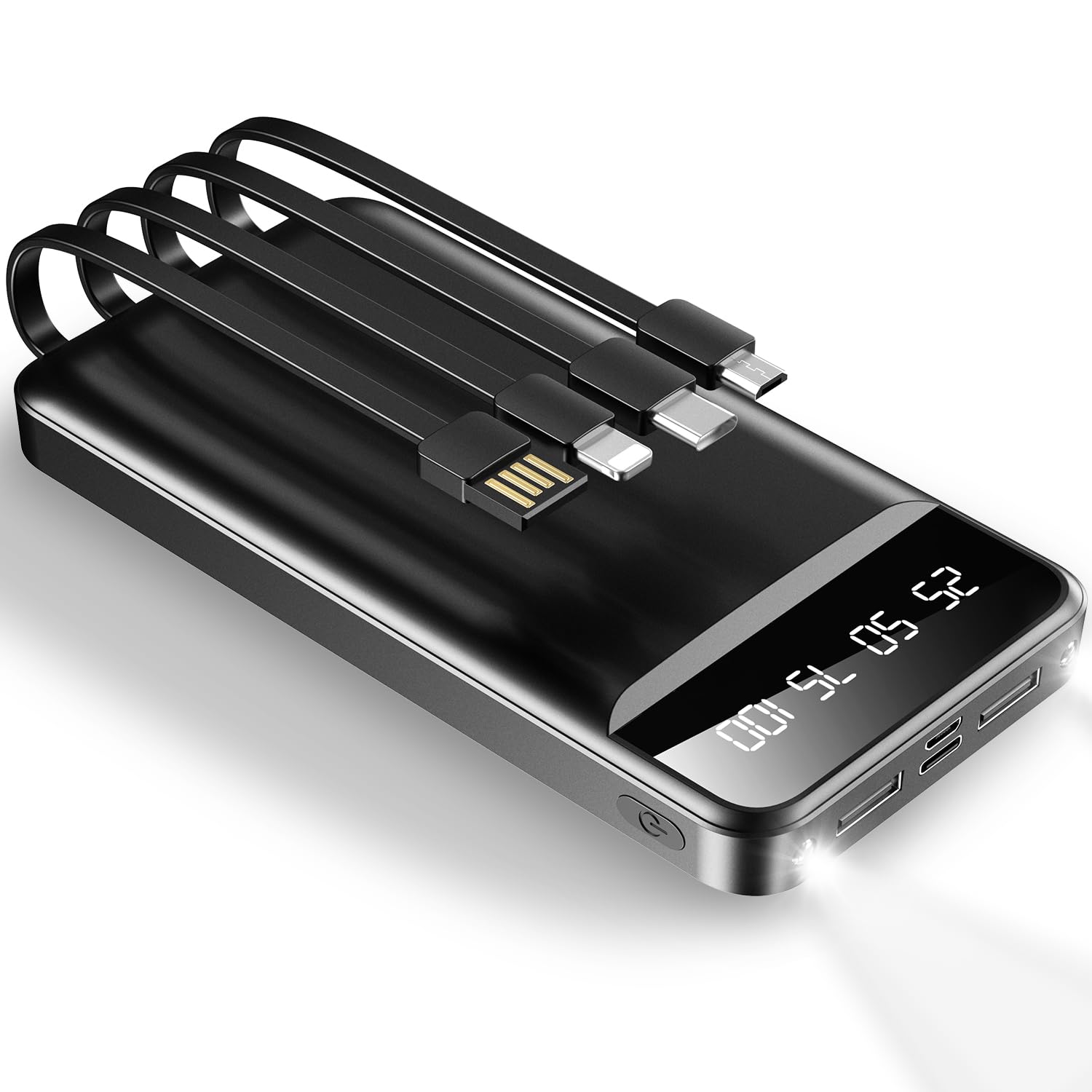 電熱ベスト 専用バッテリー 【40000mAh大容量・4ケーブル内蔵】 モバイルバッテリー 大容量 USB出力 急速充電 加熱ベスト 専用電池 バッテリー给電 軽量 二つ出力口 PSE認証済み 電熱ベ