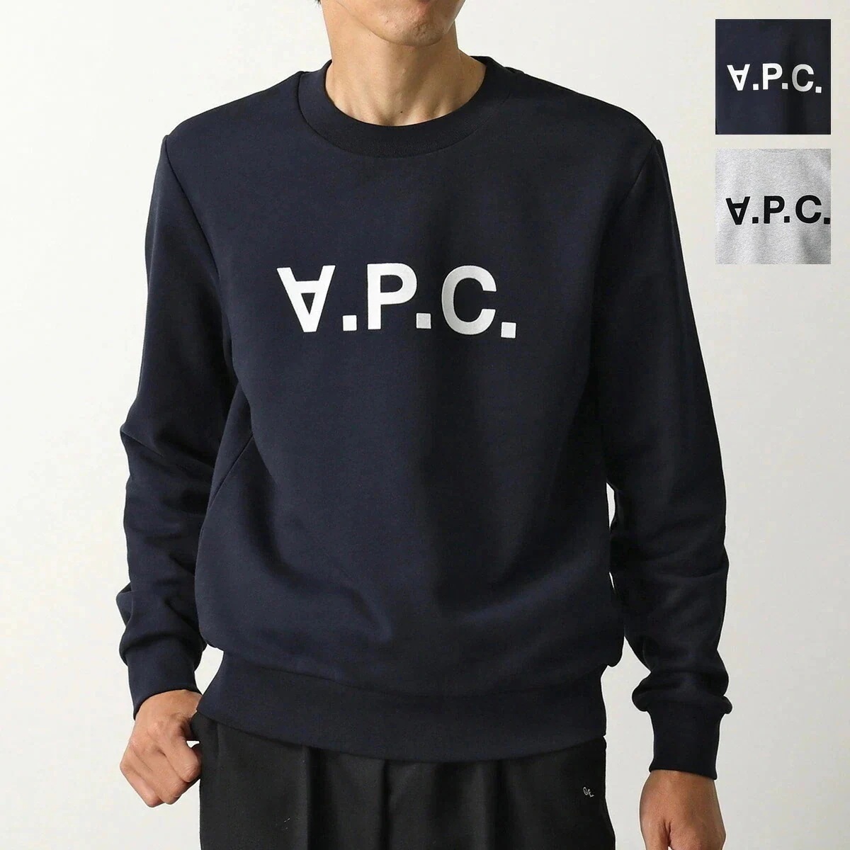 APC A.P.C. アーペーセー トレーナー COHBN M27907 メンズ スウェット フロッキープリント ロゴ クルーネック 長袖 カラー2色 【mega】
