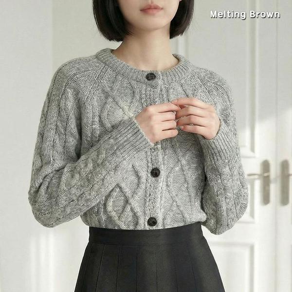 女性 ケーブルニット 春 カーディガン CC26