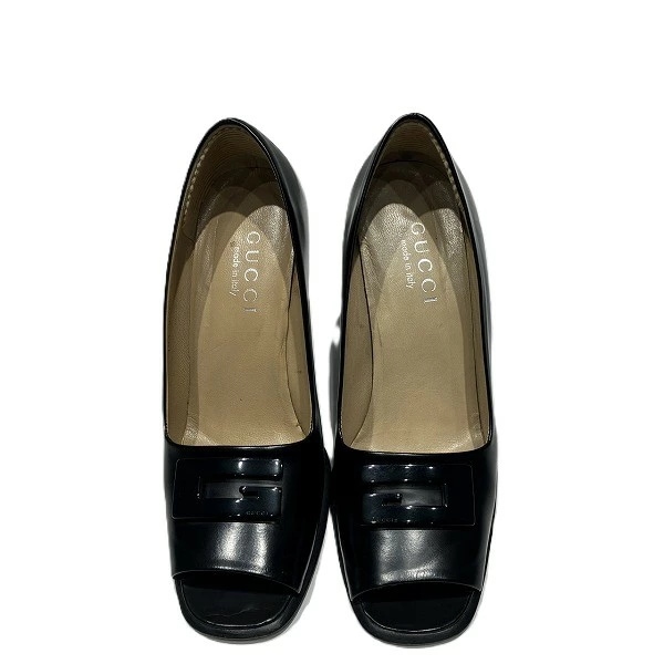 グッチ GUCCI オープントゥ パンプス Gロゴ ブランド小物 靴 レディース 【中古】