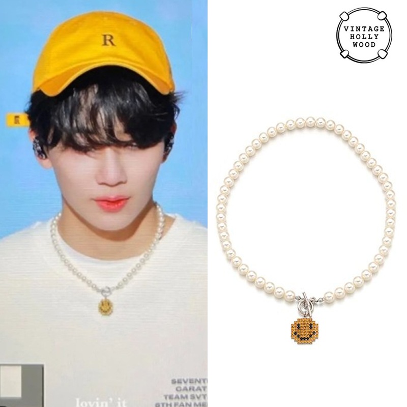 【VINTAGE HOLLYWOOD】PixelSmile PearlNecklace▲SEVENTEEN着用 Qoo10] ヴィンテージハリウッド SEVENTEENジョンハン着用 Pix