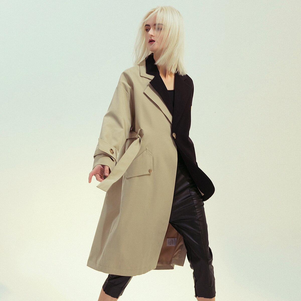 【Europe Style.OF】春 ウインドブレーカー 英国風 トレンチコート ドッキング カーディガン チェスターコート メガ割30%までに制限