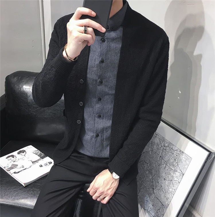 メンズ ニットカーディガン 長袖 一つボタンセーター ニットコート 秋冬 カッコイイ 着心地 Sweethome67 Fr