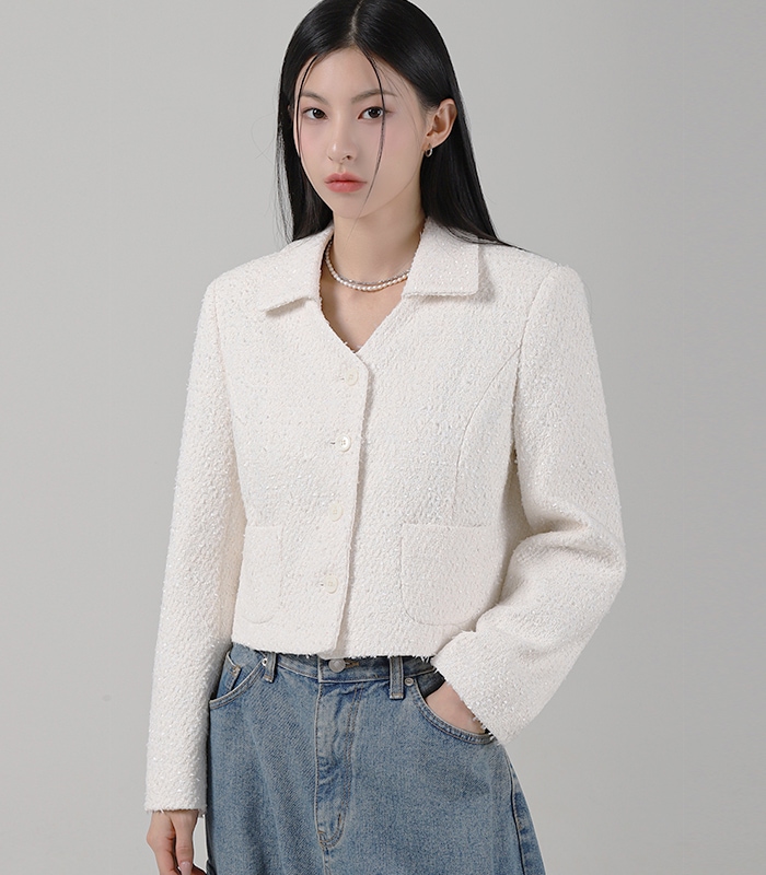 アヴァンドレス 10/24 配送アナベルツイードジャケットアイボリー