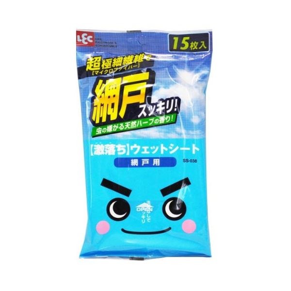 （まとめ）ウェットシート 激落ちシート 網戸用 15枚 SS-038 [60個セット]