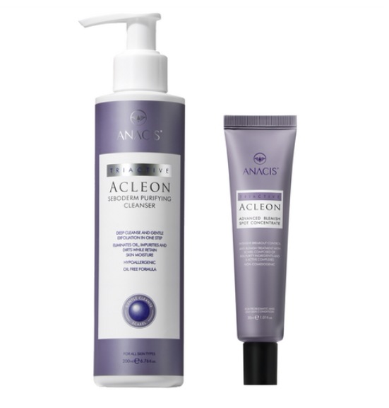 アクレオン 大人・ティーン向け ニキビケア化粧品 2種セット （弱アルカリ性クレンジングフォーム 200ml ×1本 ＋ スポットカーミングジェル 30ml ×1本）