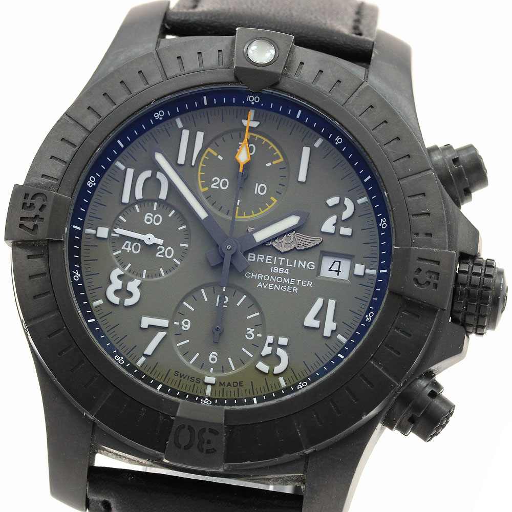 ブライトリング BREITLING V13317 アベンジャー クロノグラフ45 ナイトミッション 自動巻き メンズ 良品 内箱・保証書付き_896335【中古】