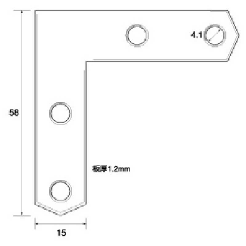 福井金属工芸　ステンレス角金具58×15 200個入　NO.6263
