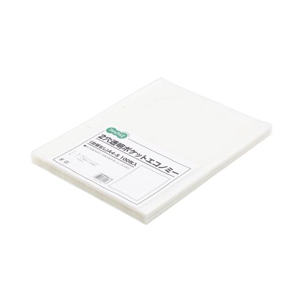 （まとめ）TANOSEE 2穴透明ポケット （台紙なし） A4タテ 1パック（100枚） [x10] 10,980円