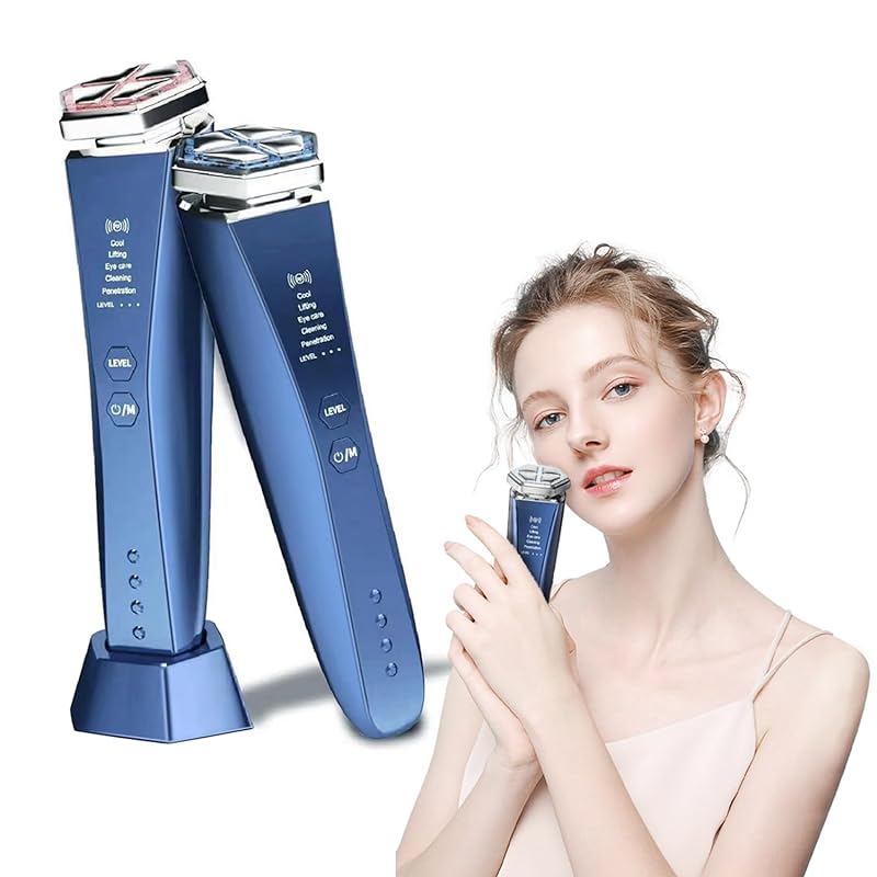 SIWING 美顔器 EMS RF美顔器 美容器 LED光 1台9役 温熱 冷感 音波振動 イオン導入 イオン導出 多機能美顔器 5種類モード3段階レベル調整 毛穴 フェイスケア 目元ケア 首ケア 自