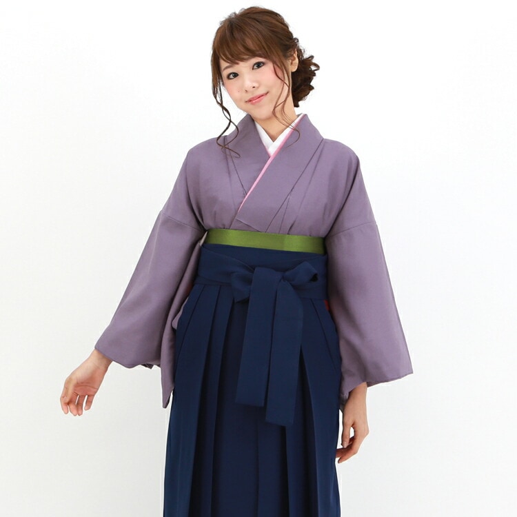 レンタル卒業式 袴 レンタル 女 袴セット 教員 卒業式袴セット着物＆袴 フルセットレンタル 安い 教師 薄紫の色無地