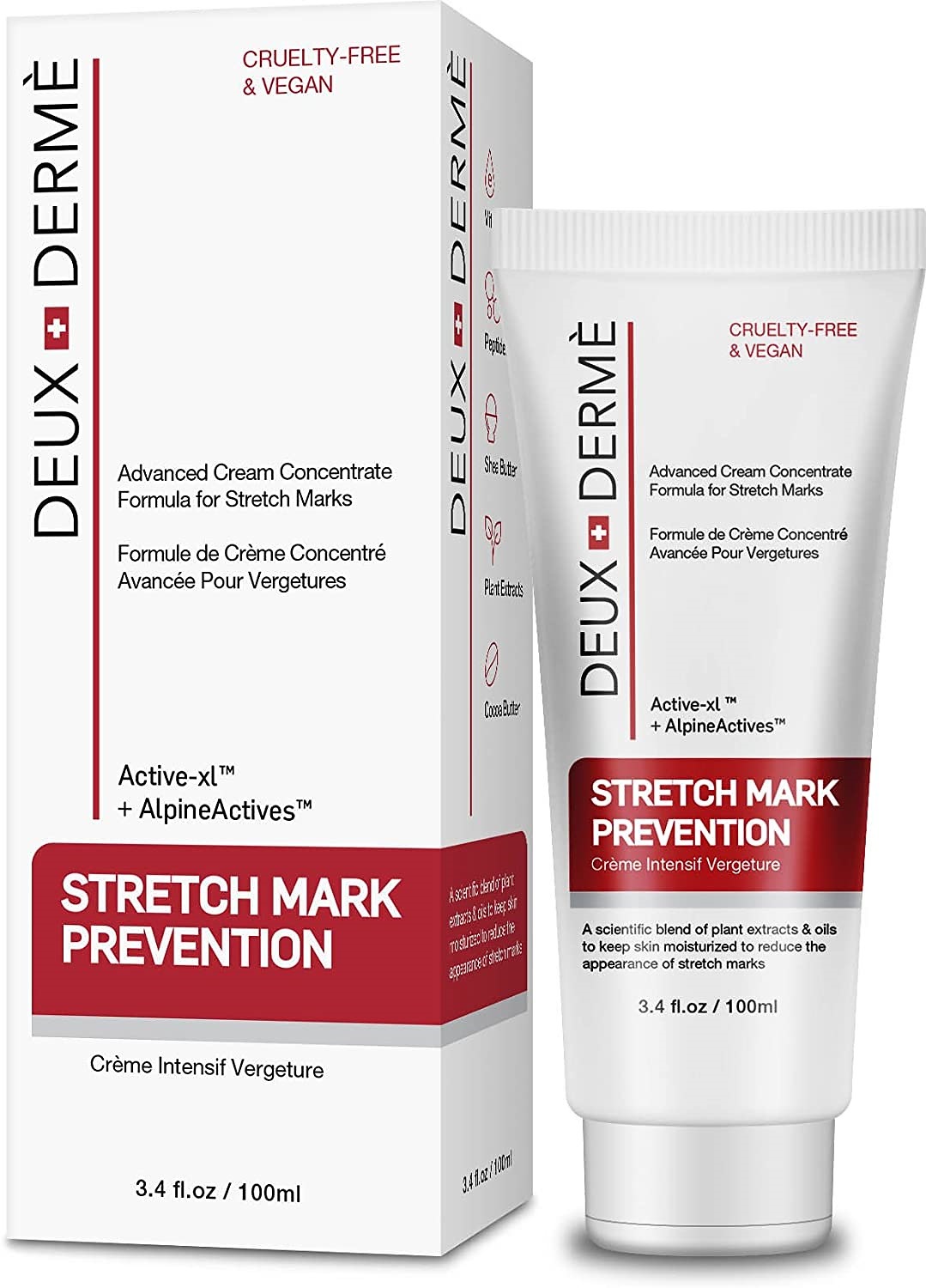 [アメリカ直送][ベストセラー商品] Deux Derme - ストレッチマーク予防クリームビタミン