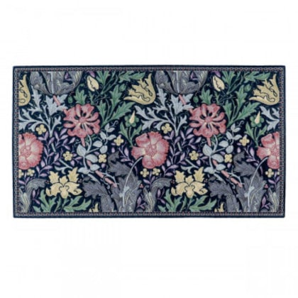 川島織物セルコン Morris Design Studio コンプトン マット 約67×123cm FH1713 DB ダークブルー