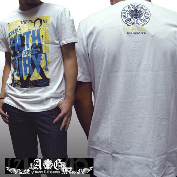 セール A&G Sex Pistols メンズ Tシャツ ホワイト エーアンドジー セックスピストルズ シド ヴィシャス LA発 海外セレブ 多数着用 雑誌 掲載 プレミアム ブランド ハリ