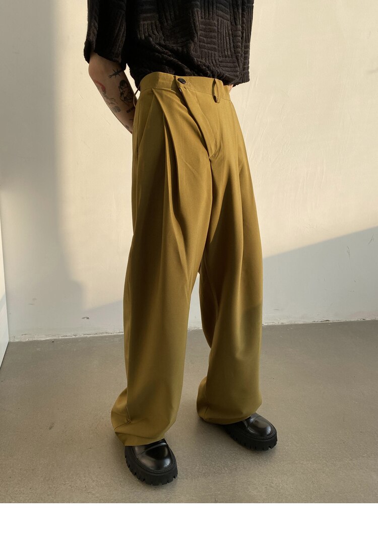 パンツ ワイド レディース ルーズ ストリート ラフ ボーイッシュ かわいい カジュアル おしゃれ 無地 オールシーズン ママ 学生 お出かけ イベント 楽ちん ゆったり イエロー ブラック ボトムス