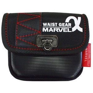 （まとめ）電工ポケット WAIST GEAR 小物入れ/角底タイプ5セット レッド（赤） マーベル MDP-71AR
