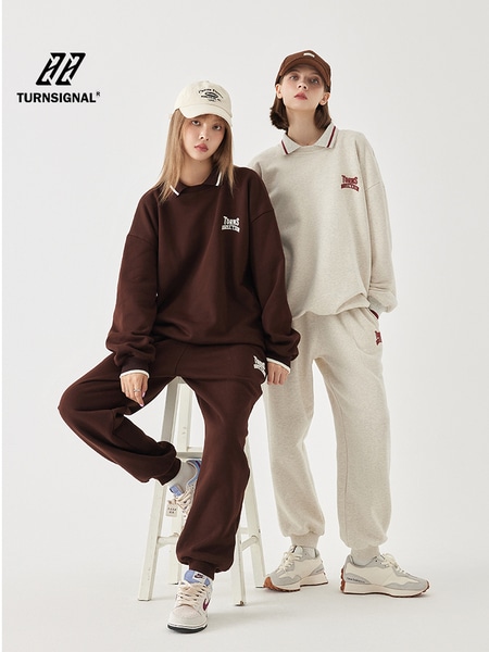 秋と冬のスポーツとレジャーの厚みのあるスウェットシャツスーツ