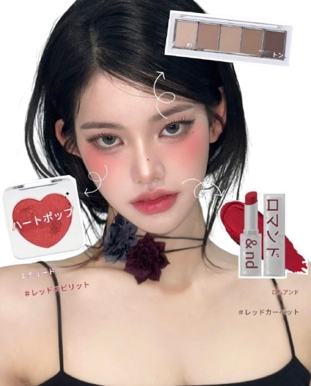 SET=EYE[アバウトトン]+CHEEK[エチュード]+LIP[ロムアン]