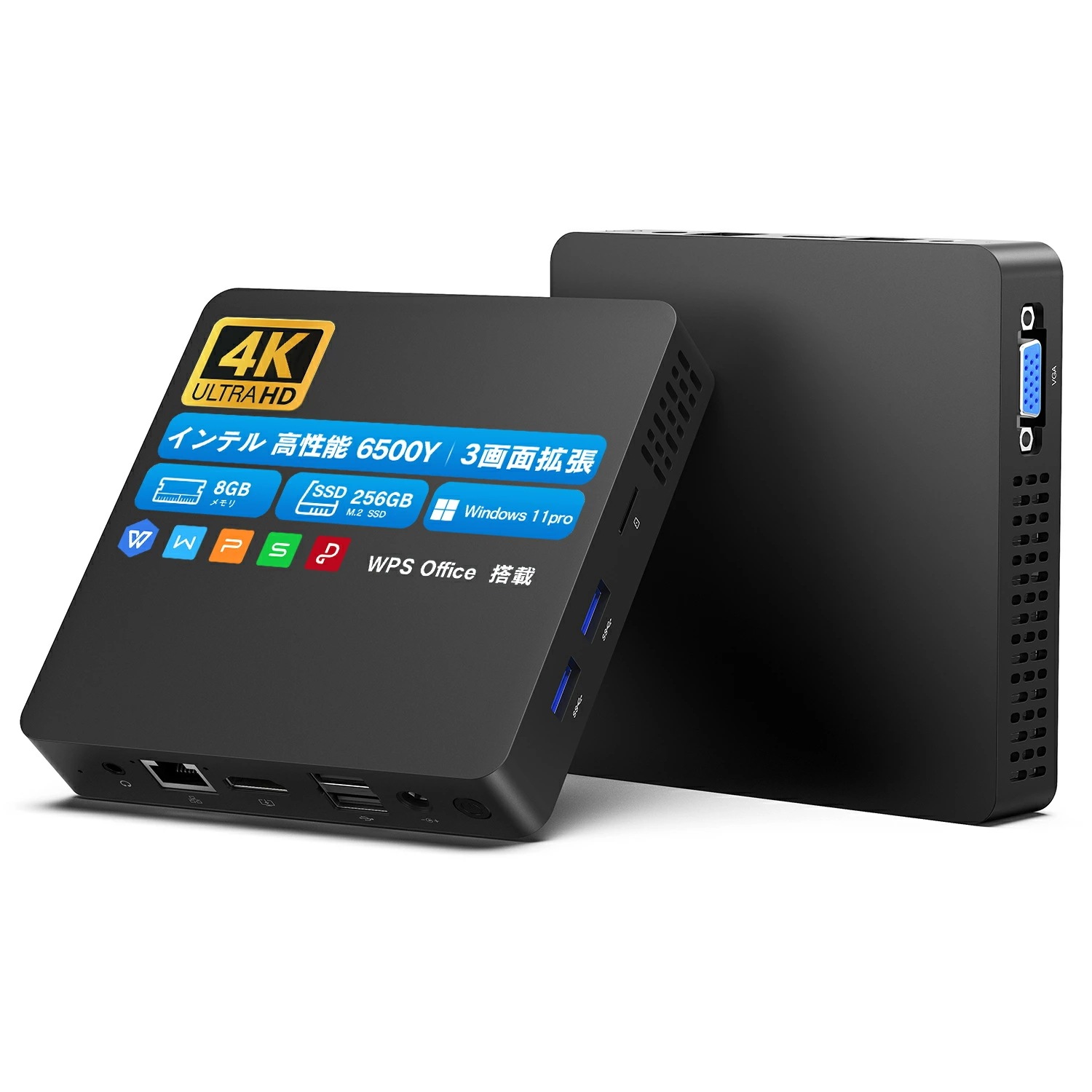 ミニPC Windows11 Pro 小型 デスクトップパソコン 第14世代 8GB 256GB Office付き 新品 3画面同時出力 4K 静音 高性能 軽量 6500Y Wi-Fi6 2026年