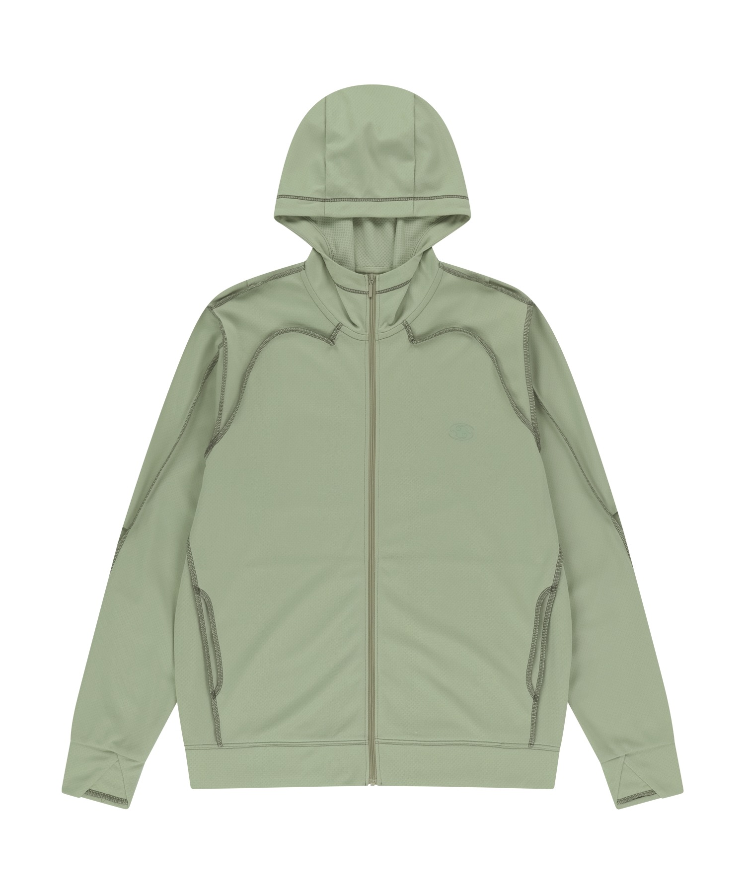【SANSANGEAR】 25SS OVERLOCK MESH ZIP-UP : LIGHT GREEN
