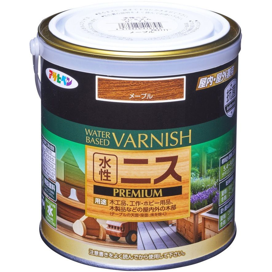 （まとめ買い）水性ニス PREMIUM 0.7L メープル [x3]