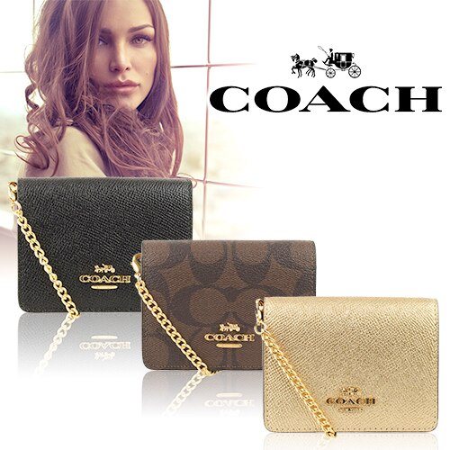 コーチショルダーウォレット COACH カードケース ミニウォレット チェーン アウトレット c00