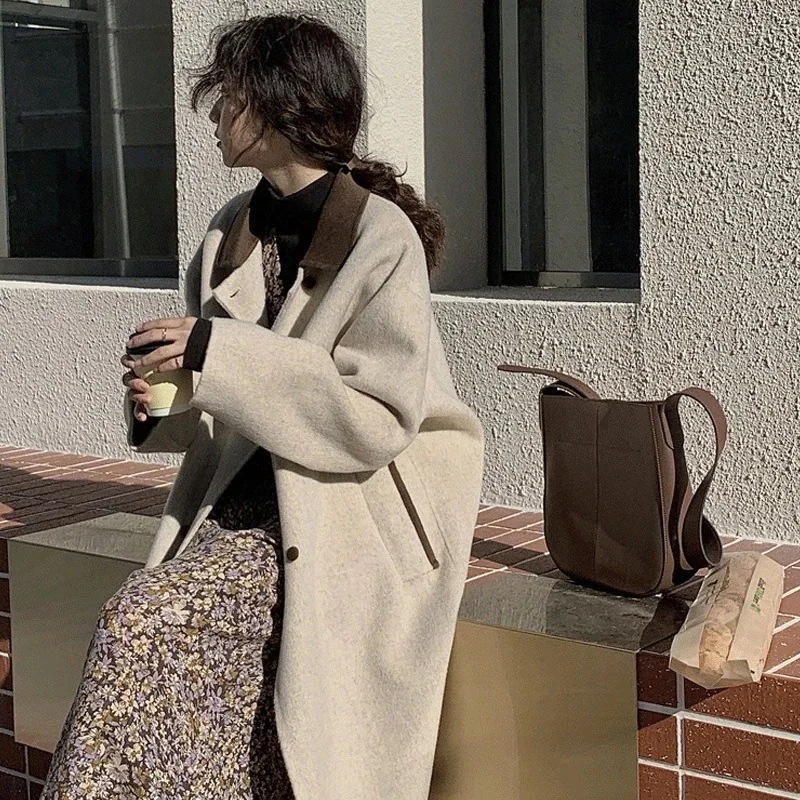 2025春作トレンチコート大人っぽチェスターコAWアウター秋セミロング英伦風コート流行りコートJジャケットロングコートレディーストップス大きいサイズ春トレンチコート1