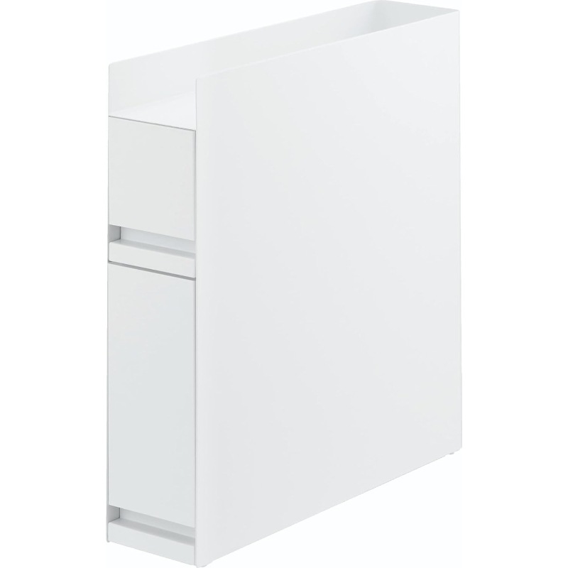 隠せる 調味料ラック 2 段 ホワイト 約 W12.5×D50～93×H52.5cm 完成品 ストッパーのみ要取付 大容量 引き出し式 コンロ横 キッチンラック