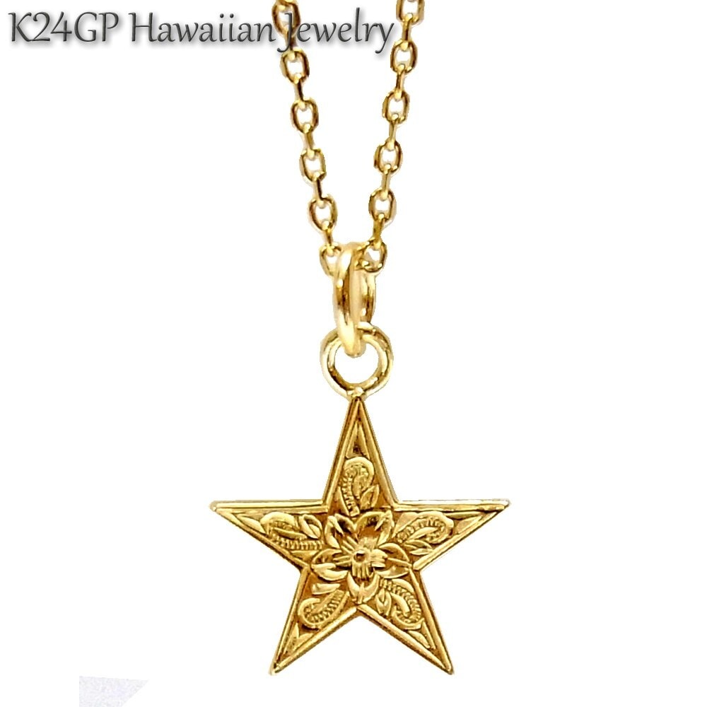 ハワイアンジュエリー ネックレス K24gp 24kgp K24gp K24 イエローゴールド メン