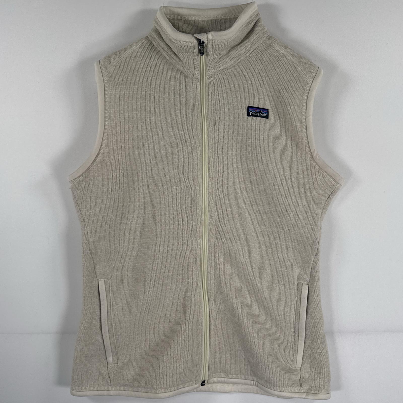 古着 フリースベスト ベターセーター ベスト ワンポイント アウトドア 裏起毛 ライナーベスト M ベージュ系 レディース