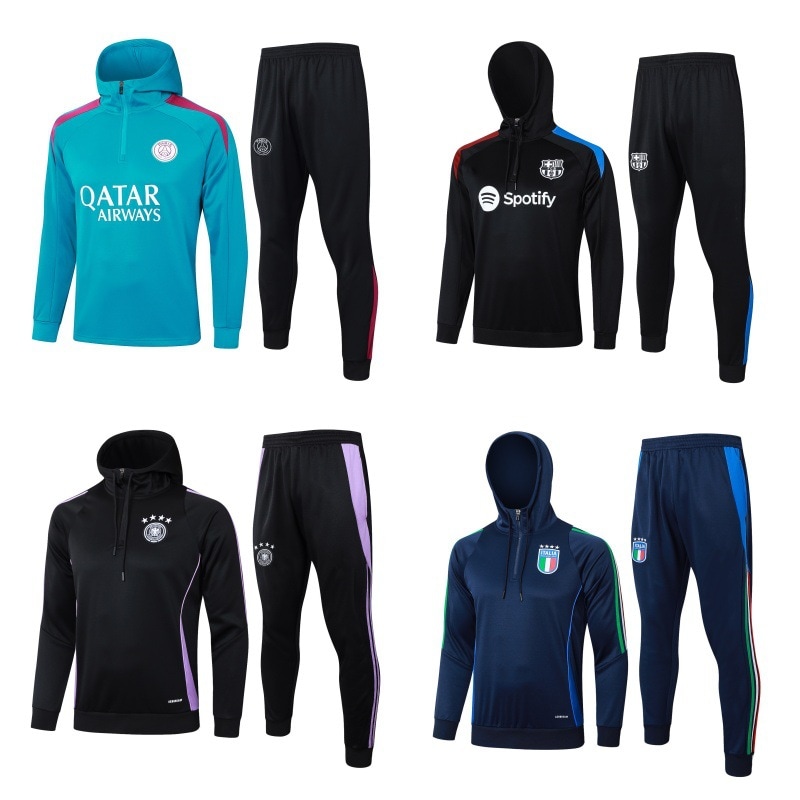 新品 パリ チェルシー バルセロナ アヤックス イタリア サッカーウェア フード付き ハーフジップ ジャケット トレーニングウェア 4,788円
