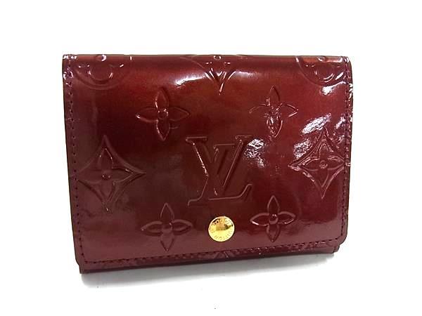 美品 LOUIS VUITTON ルイ ヴィトン カードケース アンヴェロップ・カルト ドゥ ヴィジット M91540 ルージュフォーヴィスト モノグラムヴェルニ 名刺入れ【本物保証】