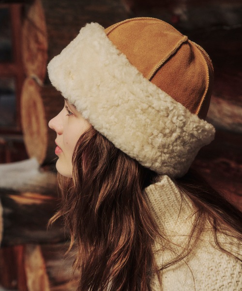 【FOLNUA】 TALVI SHEARLING HAT [CAMEL] キャップ 正規品