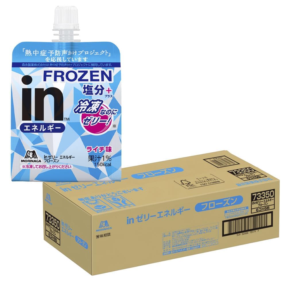 inゼリー エネルギーフローズン 塩分プラス ライチ味 (180g×36個) 熱中症対策 栄養補助ゼリー すばやいエネルギー補給 10秒チャージ 塩分補給 クエン酸 熱中症予防声かけプロジェクト 保冷