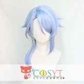 原神 稲妻城 神里綾人 コスプレウイッグ ブルーver 耐熱 高級繊維 メッシュ コスプレ cosplay