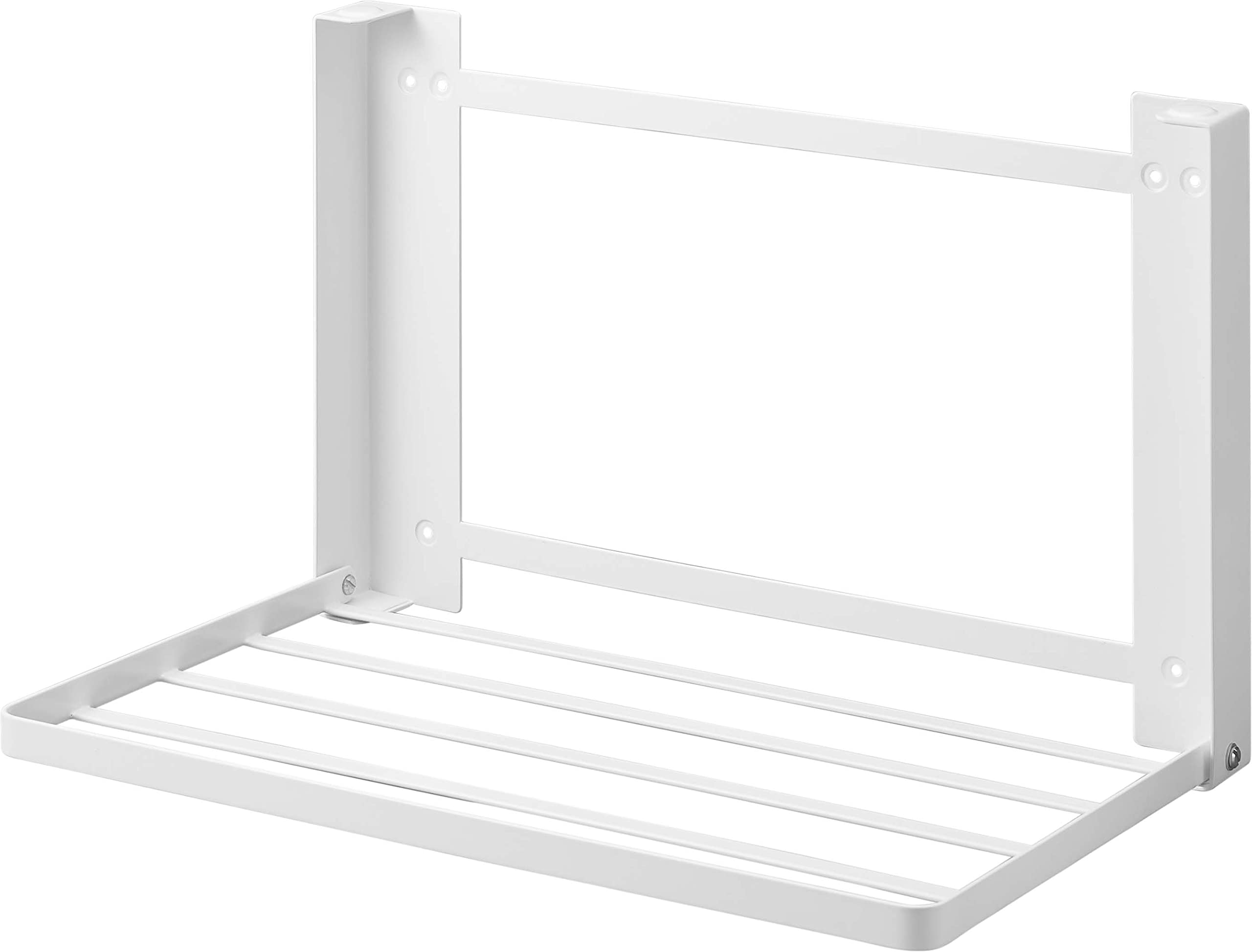 山崎実業(Yamazaki) 【 石こうボードピンセット・木ネジ 付属 】 石こうボード壁対応 折り畳み棚 ホワイト 使用時：約W41×D26×H25.5cm タワー tower 折りたたみラック 一